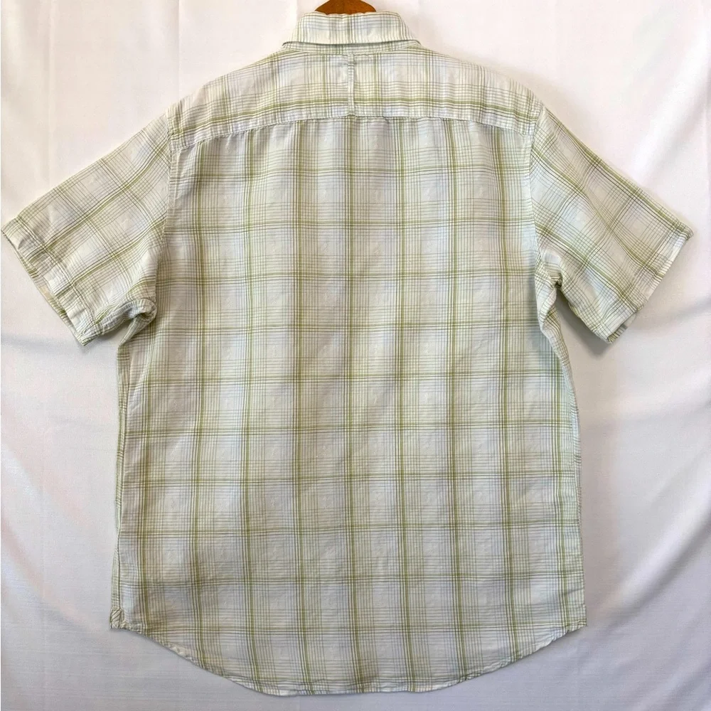 BANANA REPUBLIC Plaid Short Sleeve Button Front Shirt Size Medium